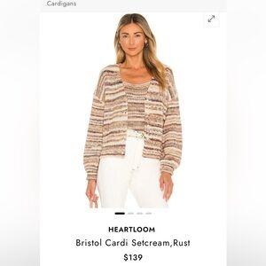 Heartloom Cardigan Sweater Set Color Rust/Dune NWOT